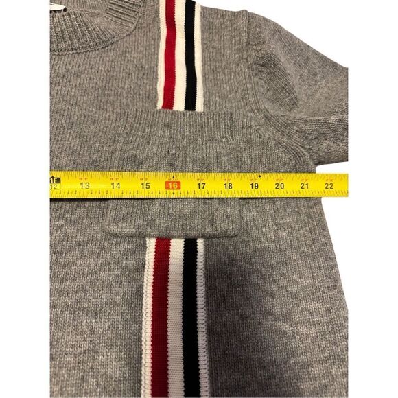 Thom Browne size S (1) wool tricolor intarsia stripe crewneck sweater - EUC - Picture 8 of 12